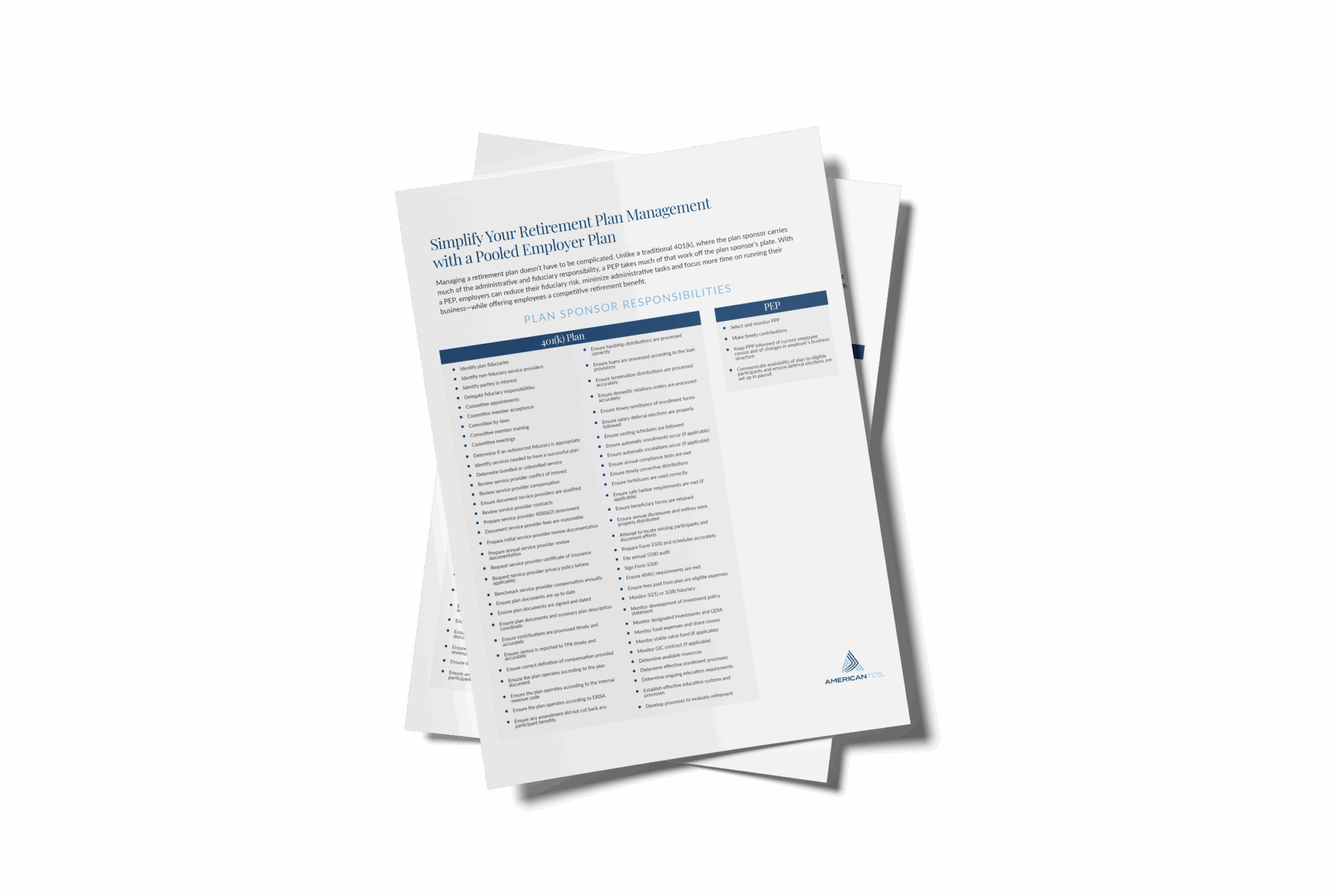 Simplify your retirement plan management with a PEP PDF graphic