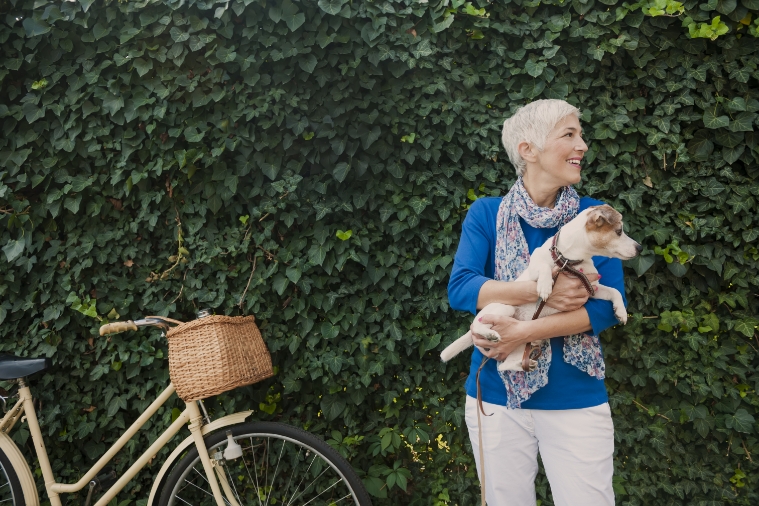 Happy woman with dog